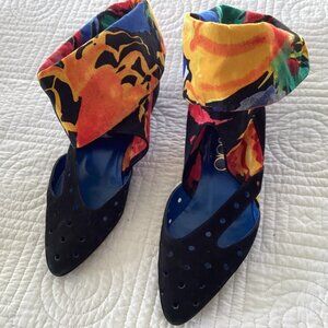 pancaldi floral Fabric And Leather shoes size us 5/ 35.5.